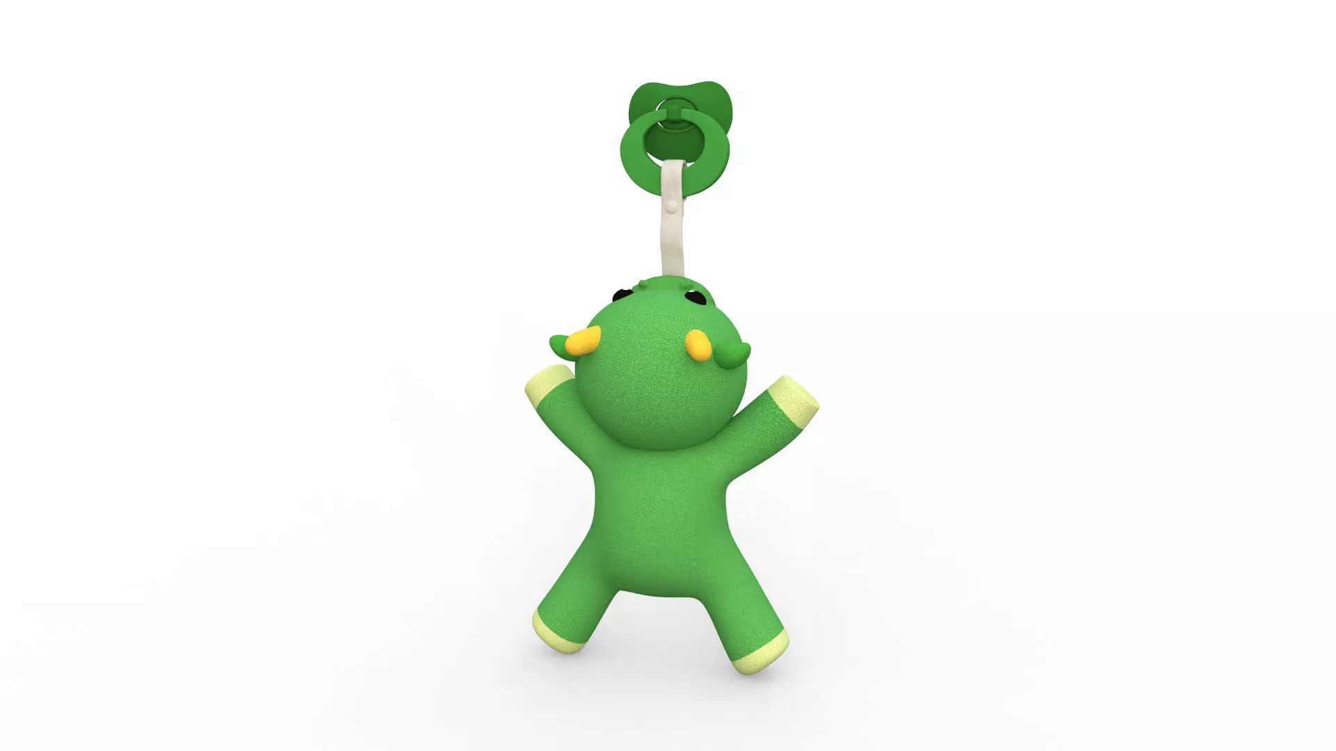 Cute Baby Dragon with Pacifier Low-poly 3D model
