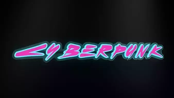 Cyberpunk Neon Sign - Futuristic Sci-Fi Light Asset Low-poly 3D model