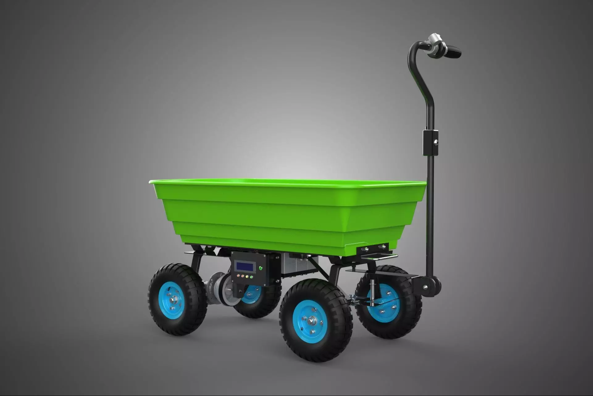MOTORIZED ASSIST CARGO CART TROLLEY WHEELBARROW GARDEN WAGON BIN 3D model