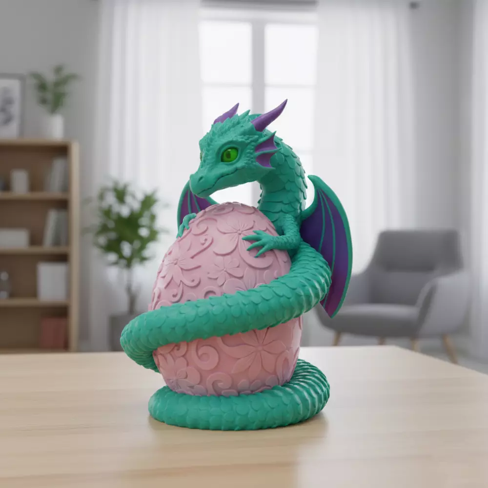 Fantasy Dragon Hatching from Easter Egg 3D print model