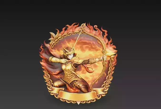 Sagittarius Zodiac Royal Crest - Archer Heraldic Emblem