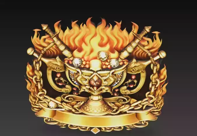 Infernal Ritual Chalice Crest 3D Model