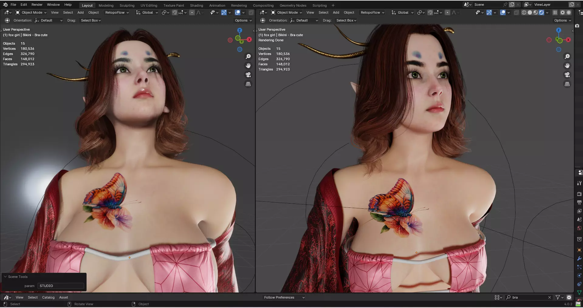 Fox Girl fanart PBR 8k high details Free low-poly 3D model