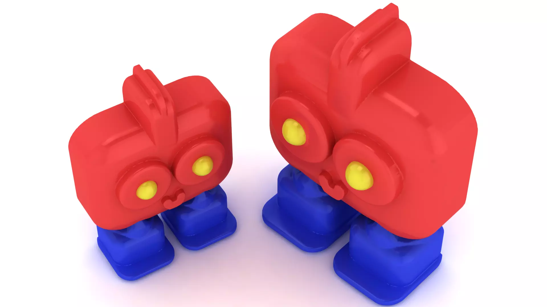 Stylized Retro Robot Toy Figures 3D print model