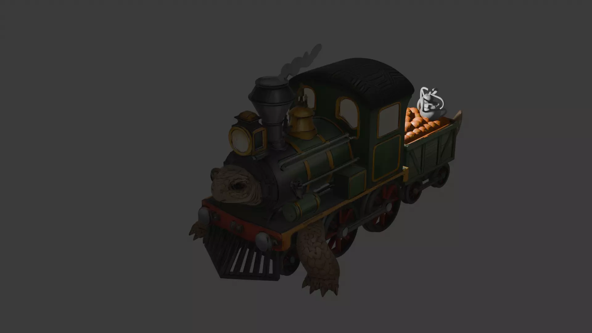 Stylized Frog Locomotive - Fantasy Train Model 3D print model
