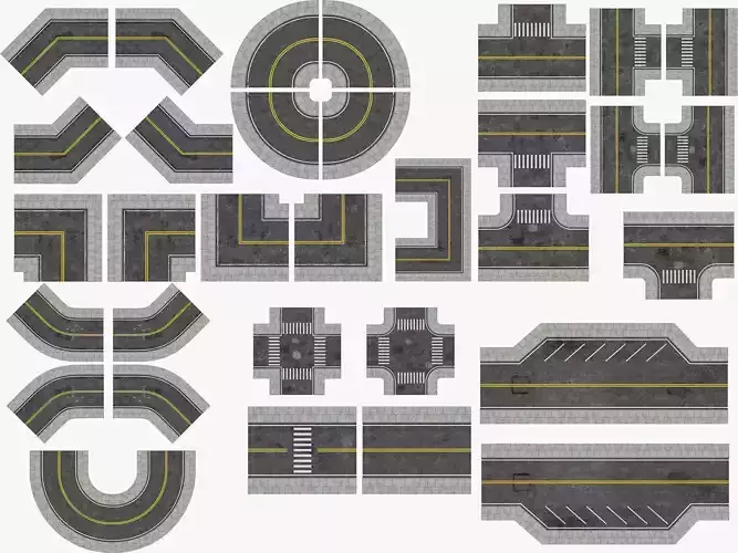 Road Pack 2 Low-poly 3D model