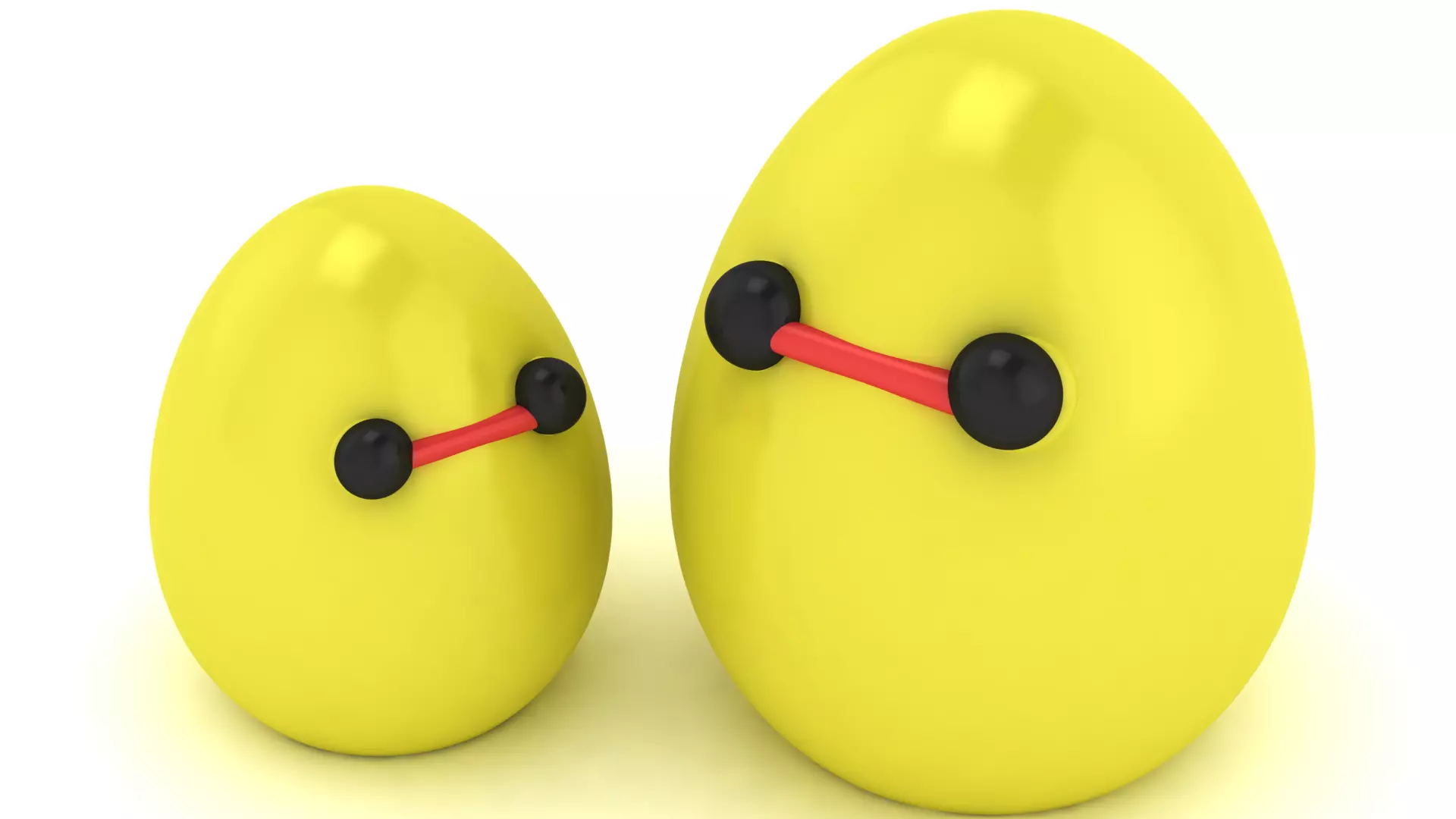Stylized Minimalist Egg Bot Duo 3D print model