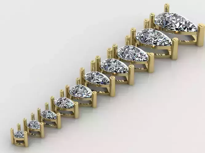 Teardrop Diamond Setting Base through chain Bail  Slide Pendant