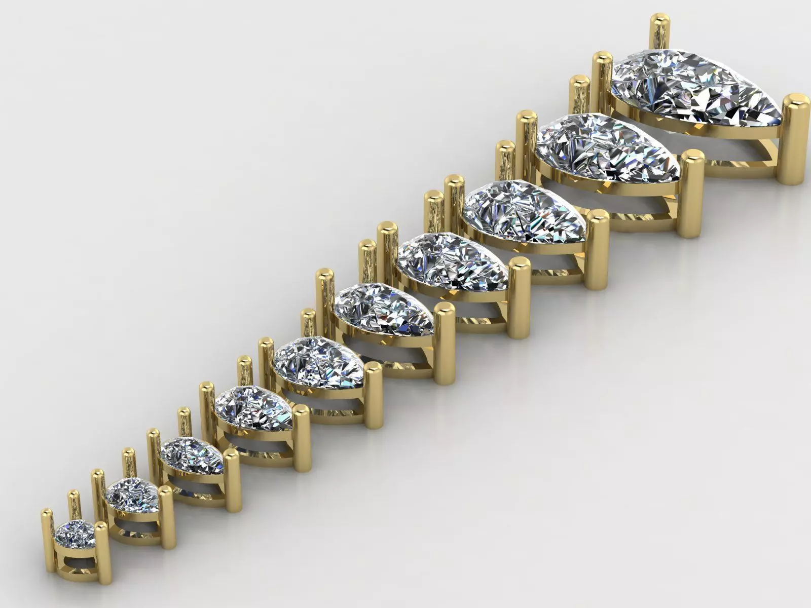 Teardrop Diamond Setting Base through chain Bail Slide Pendant 3D print model