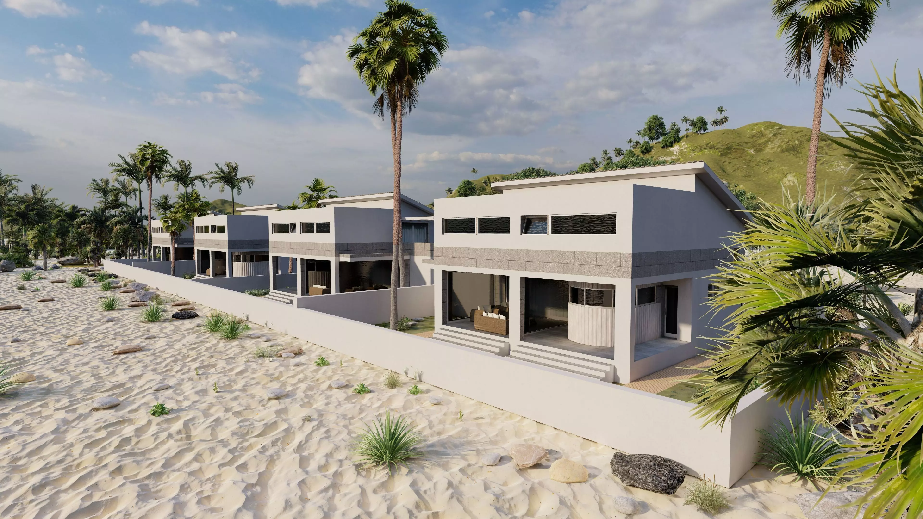 Hotel Beach-Hotel Beach Resort-Villa Suite 3D model