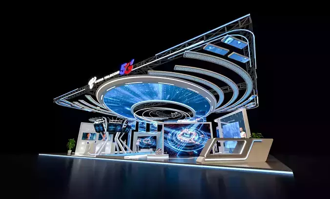 3D model of open exhibition booth