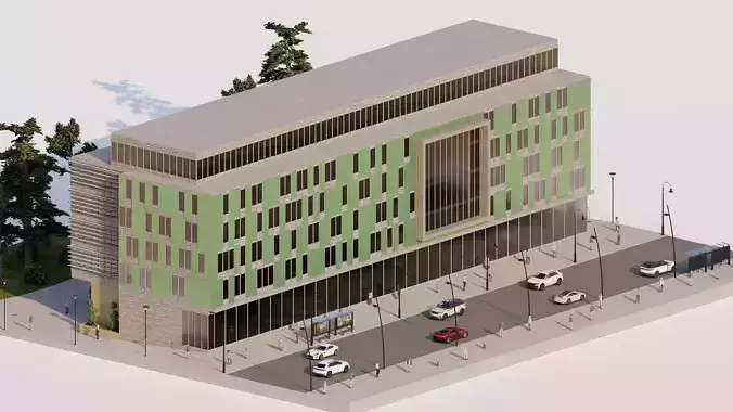 Futuristic Skyscraper-Building office-Modern office 3D model 2