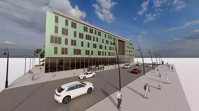 Futuristic Skyscraper-Building office-Modern office 3D model 4