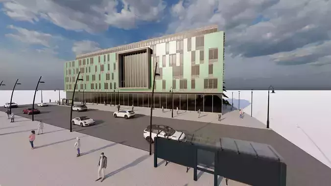 Futuristic Skyscraper-Building office-Modern office 3D model 5
