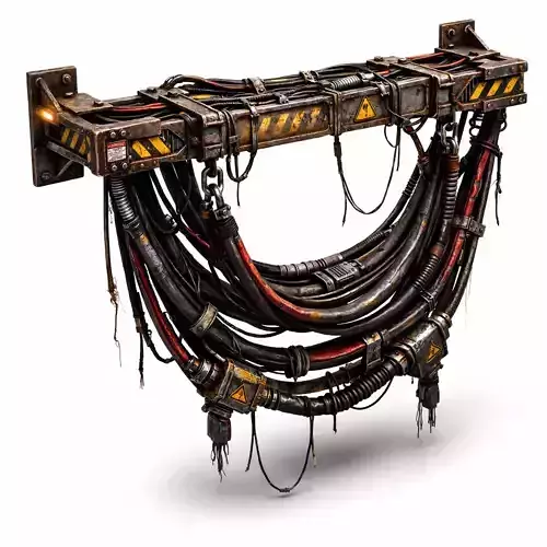 Sci-Fi Industrial Cable Bundle - Hanging Wires System -Low Poly