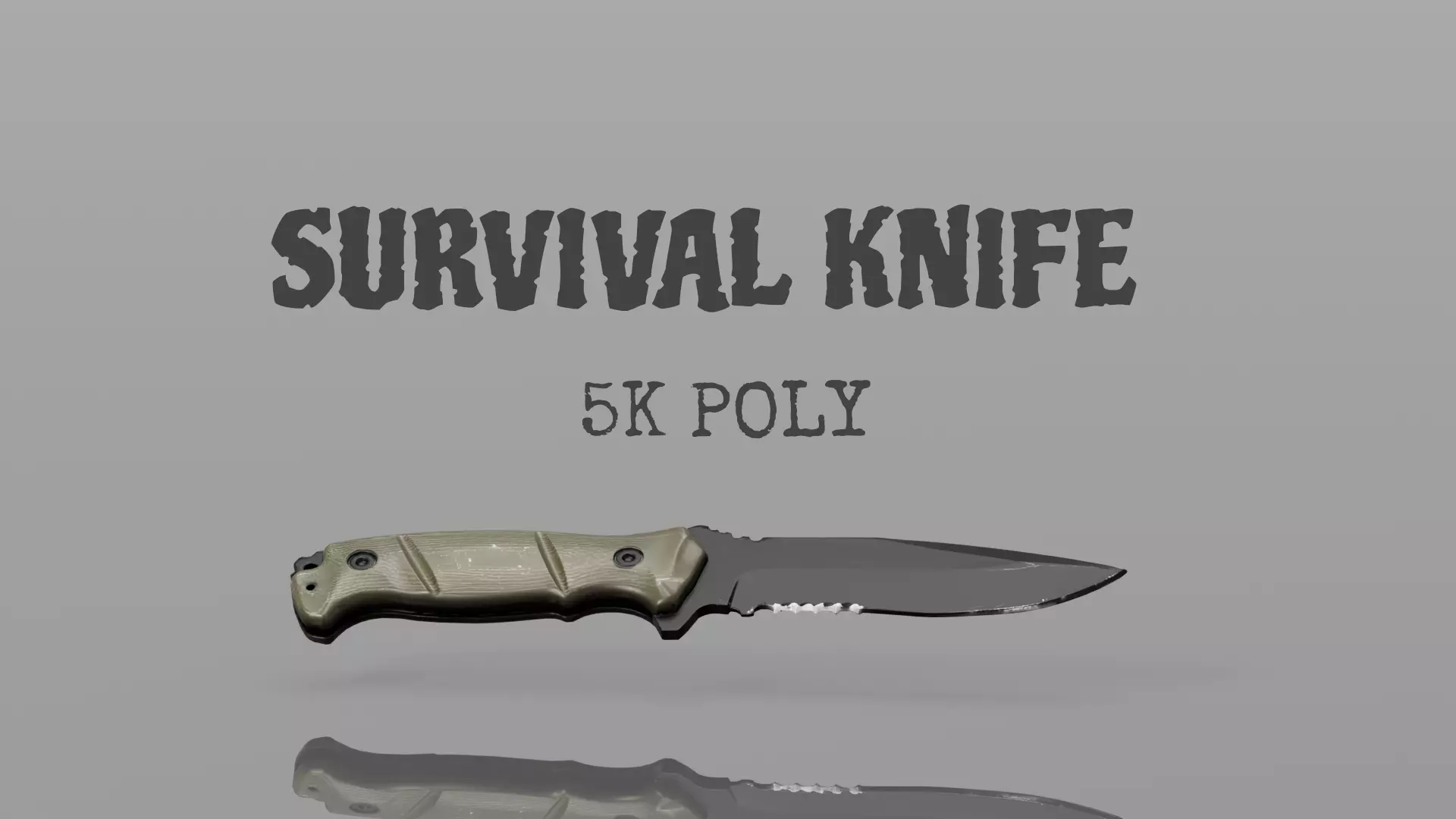 High Quality Tactical Survival Knife Low-poly 3D model