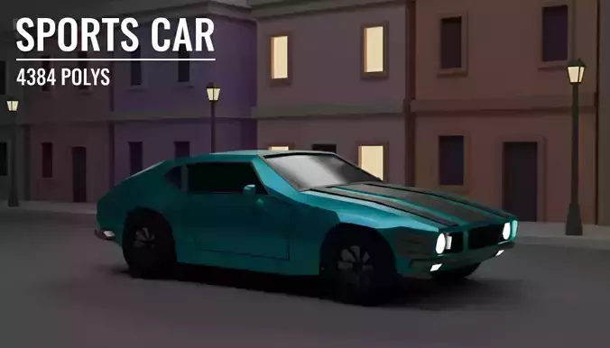 Racing car Low-Poly Game-ready