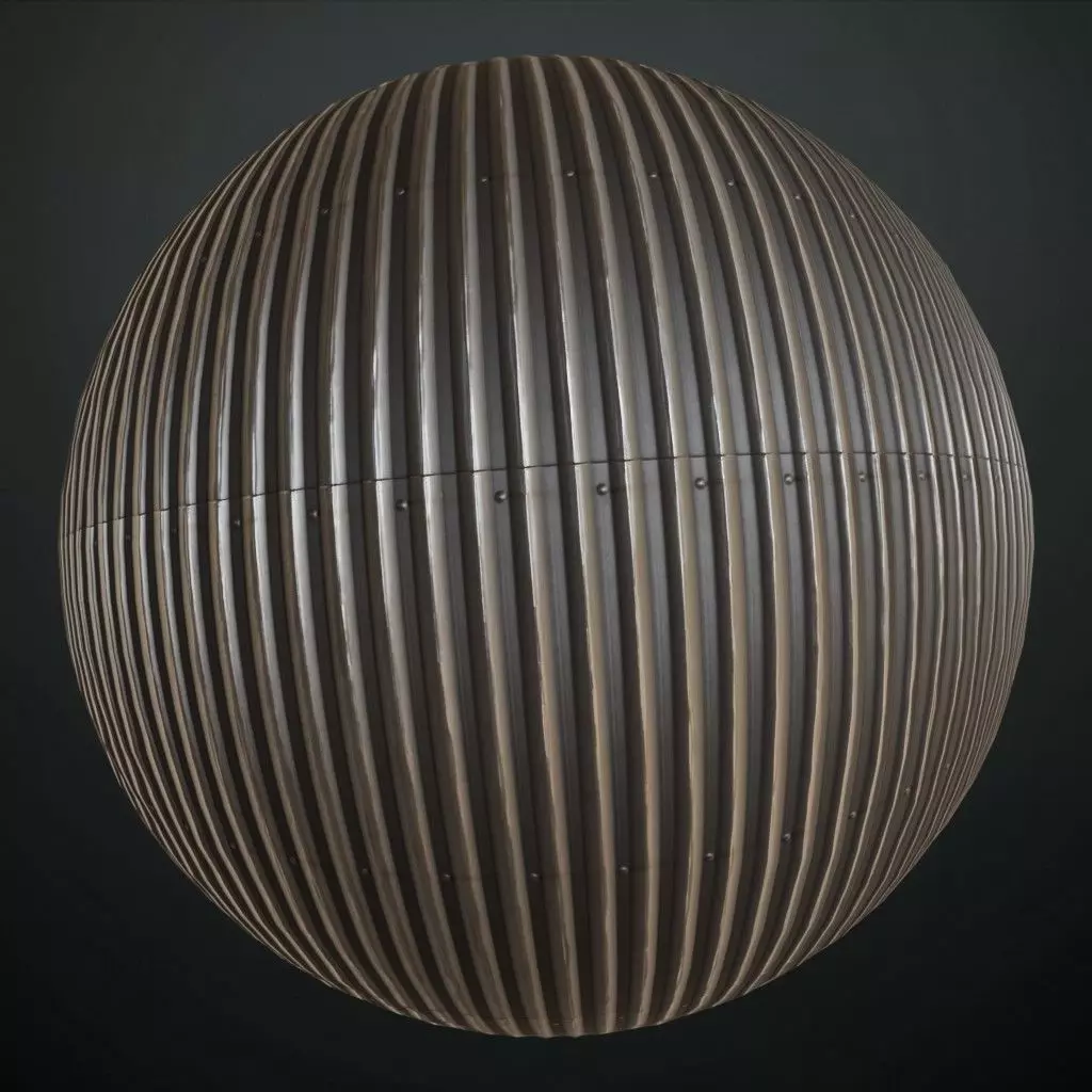 Vertical Ribbed Industrial Metal PBR Seamless Texture