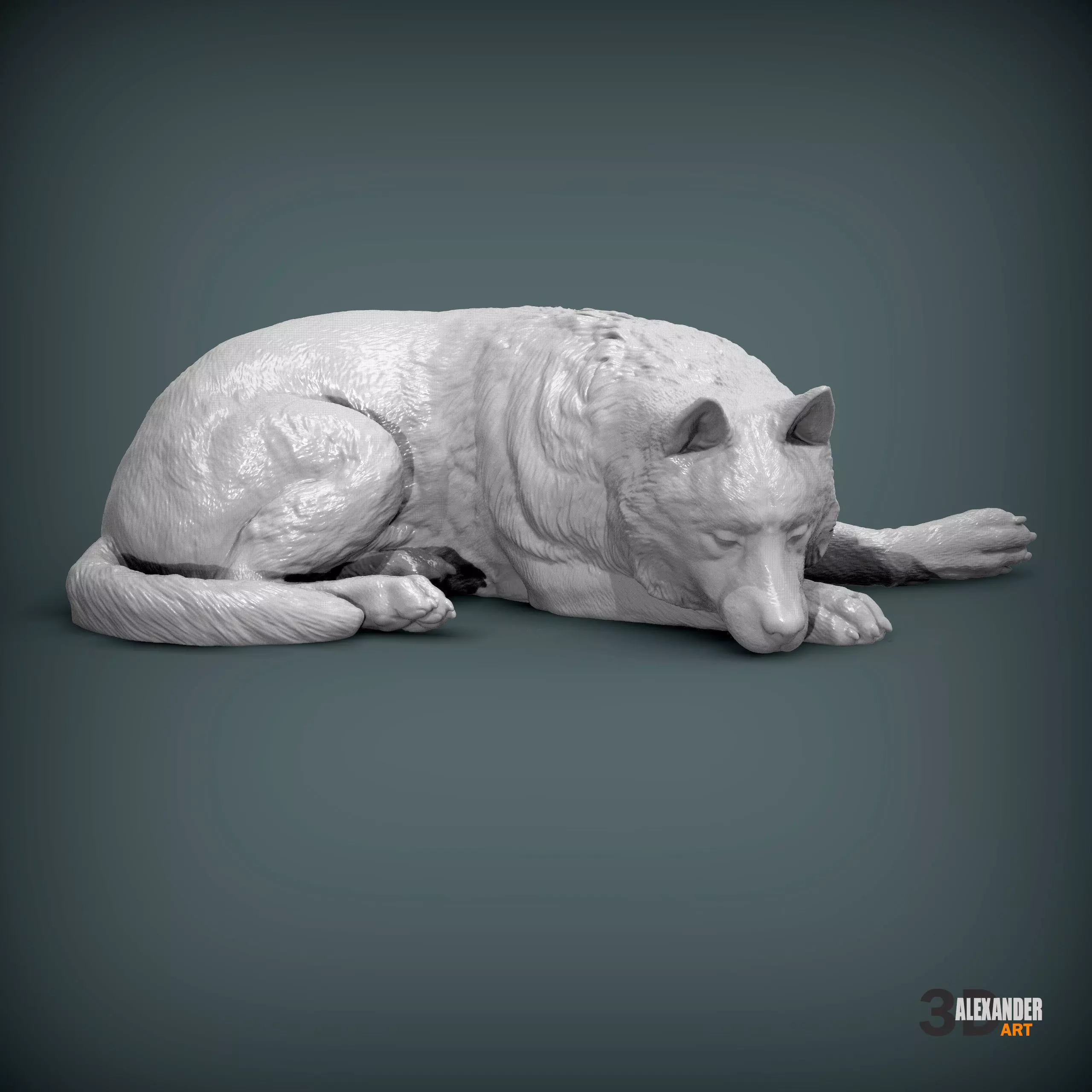 Husky is sleeping 3D print model