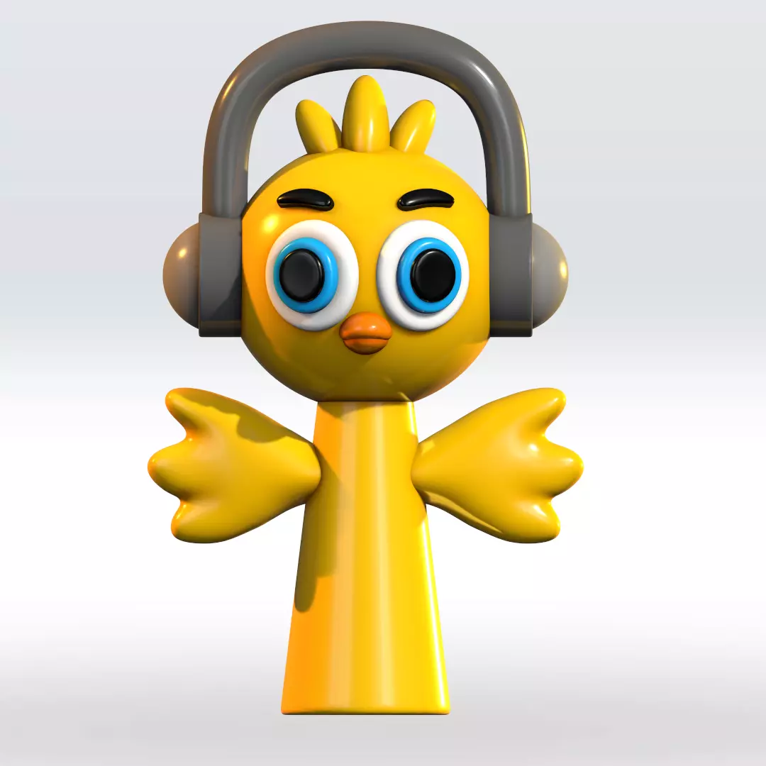 Pulcino Pio Sprunki OC STL file 3D Model 3mf Multicolor Fanart 3D print model