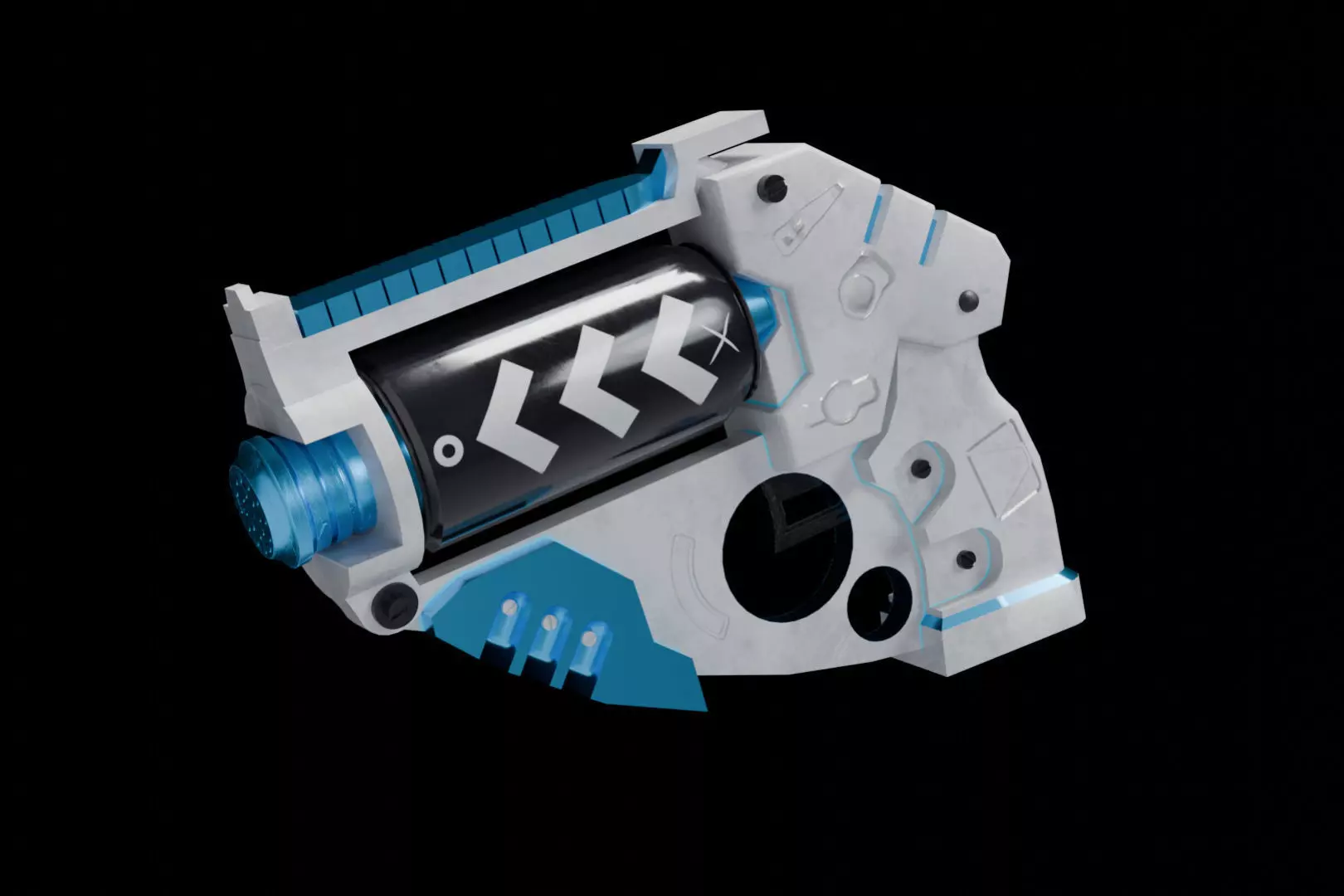 Pistol Low Poly 3D Model Game Ready PBR Quad Topology Low-poly 3D model