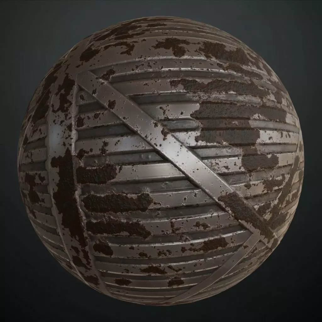 Heavy Rusted Corrugated Iron PBR Seamless Texture