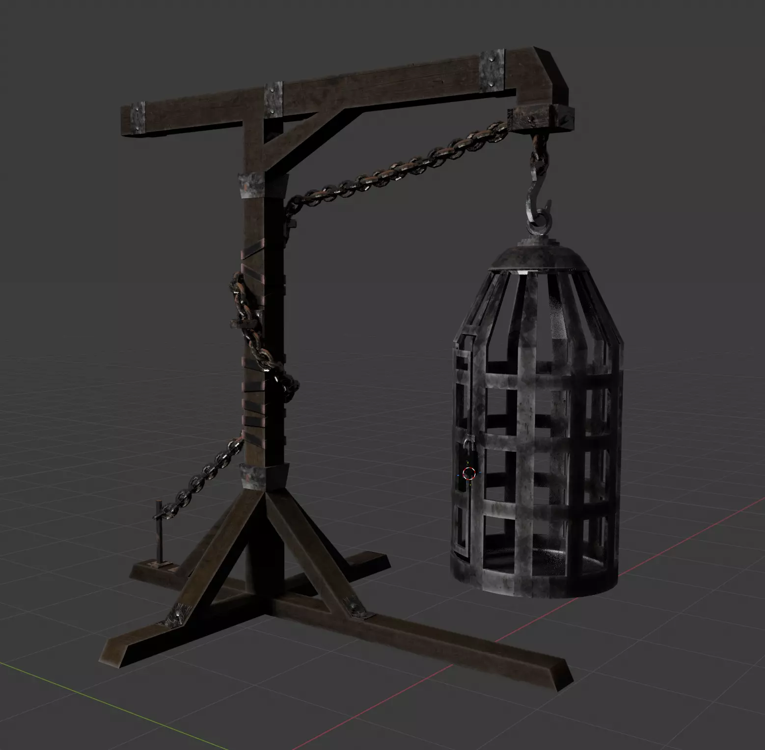 Medieval Gibbet Cage - Game-Ready ASSET Low-poly 3D model