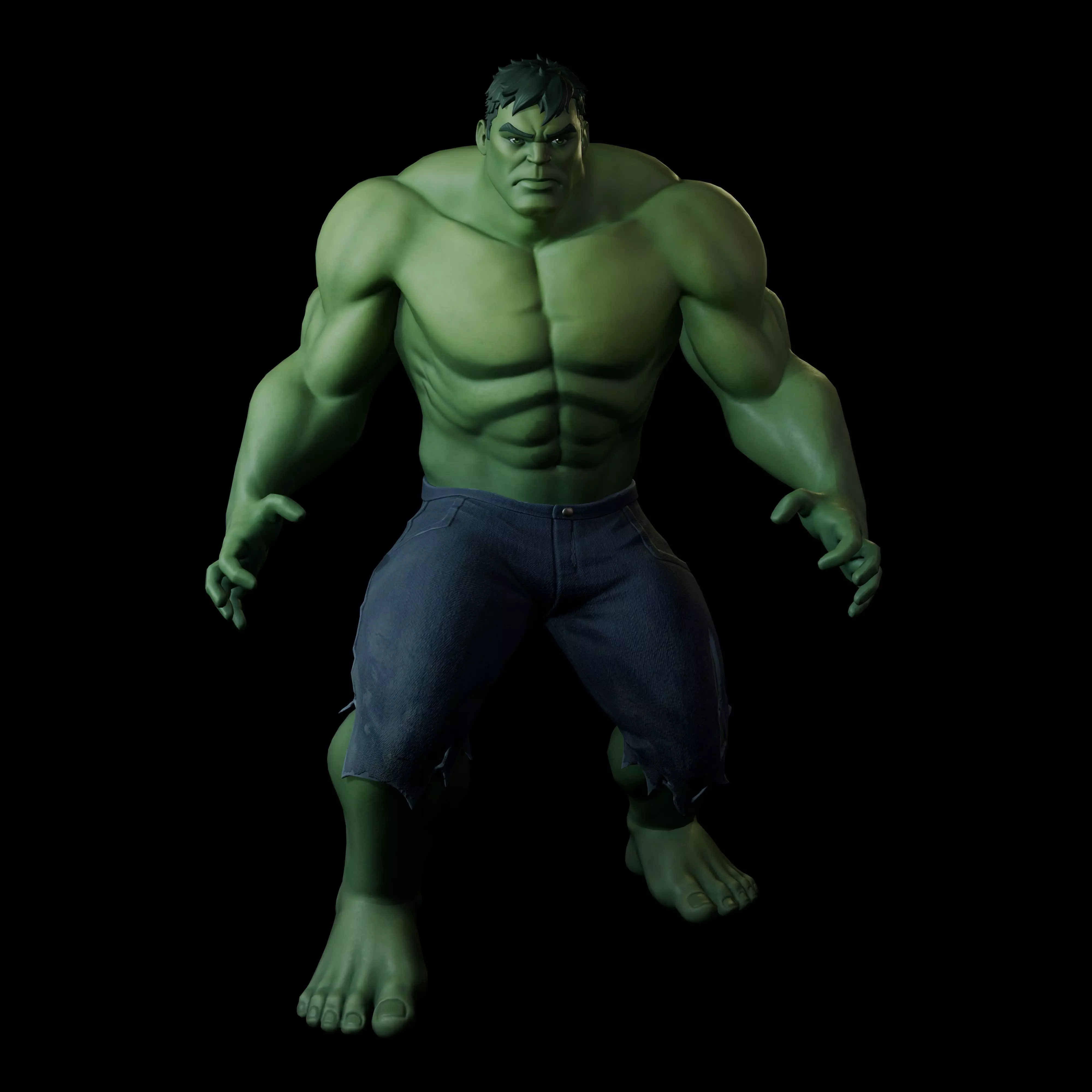 Hulk Multicolor Multi-Part Figure 3D print model