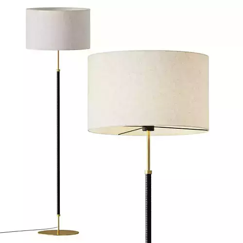 AMPM Jihana Brass Metal Linen Floor Lamp 3D model