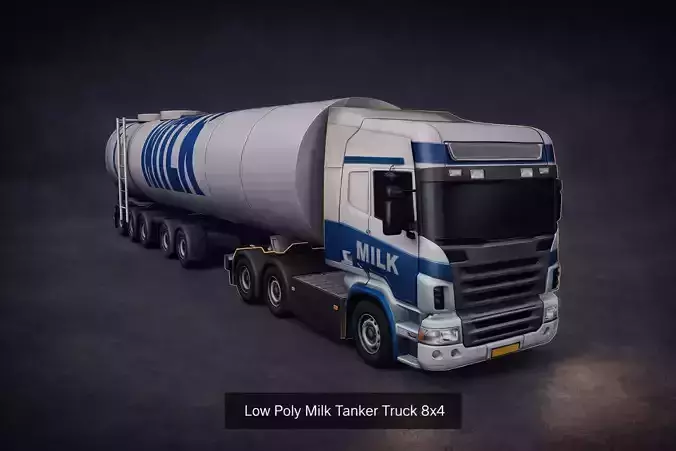 Low Poly European Cargo Truck 8x4