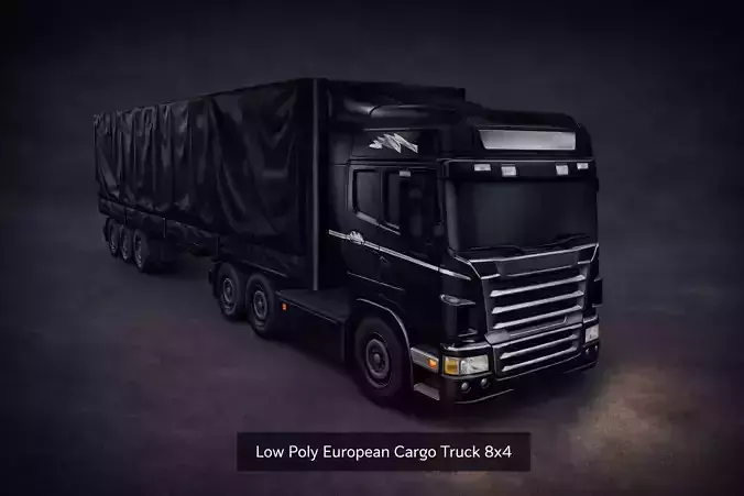Realistic Heavy  semi  Truck  European Cargo Truck 8x4
