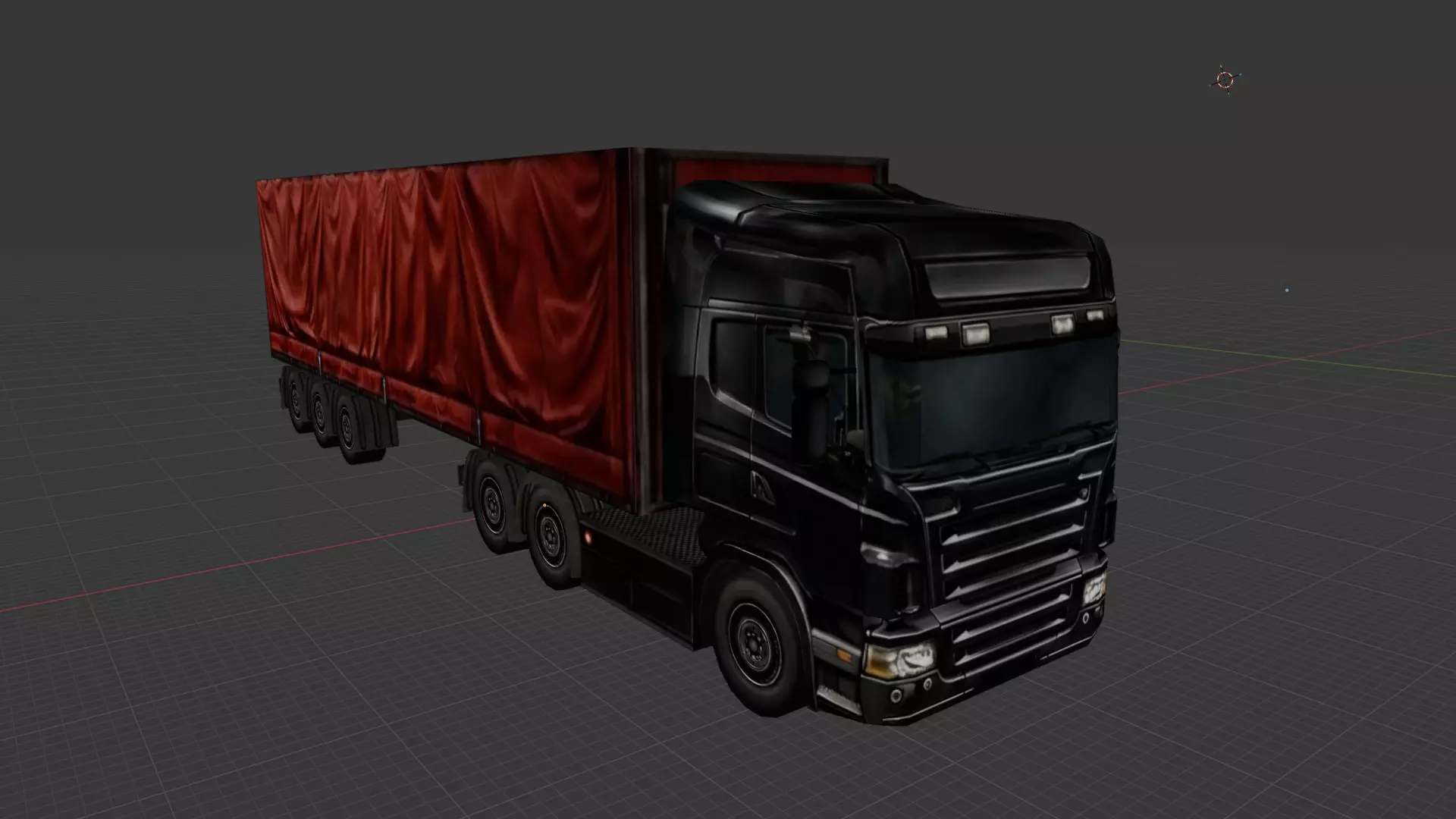 Realistic Heavy Truck with beige trailer Low-poly 3D model