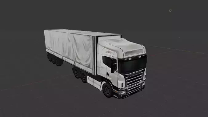 Low Poly European Cargo Truck 8x4