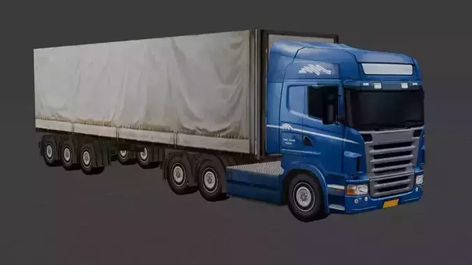  European Realistic Heavy  semi  Truck  8x4 unity game ready 03