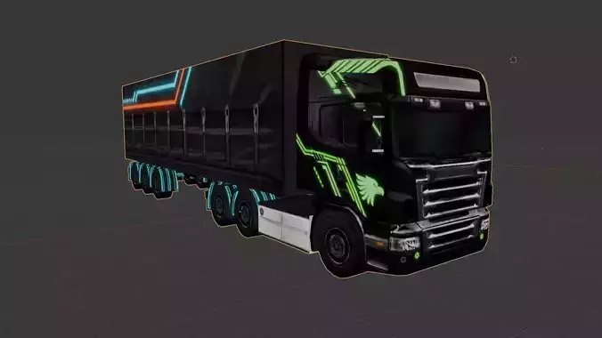 Realistic Heavy  semi  Truck   01