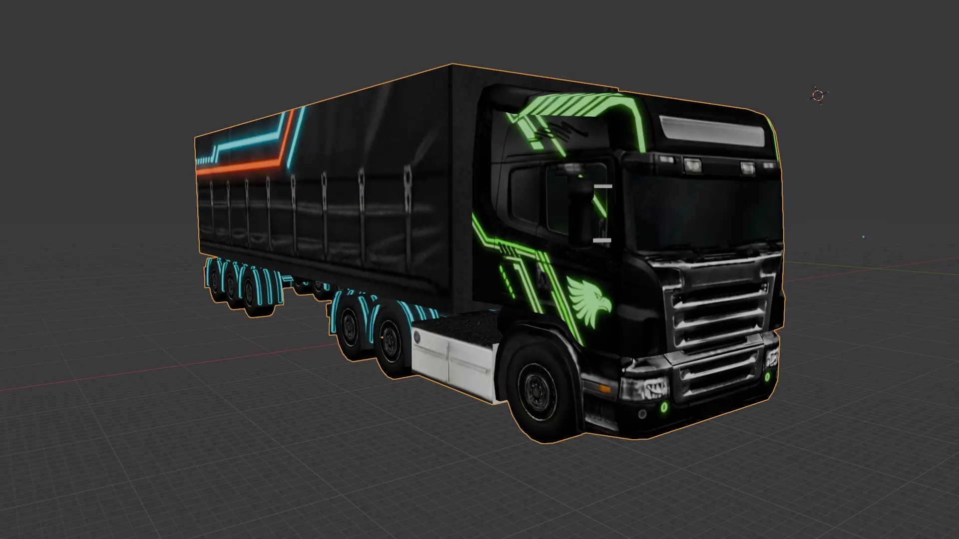 Realistic Heavy semi Truck 01 Low-poly 3D model