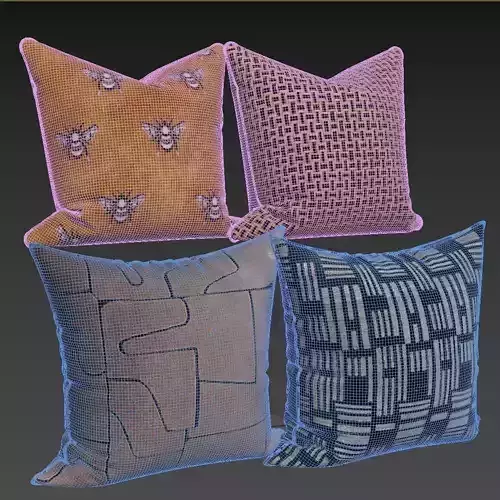 Decorative pillows set 645 3D model 2