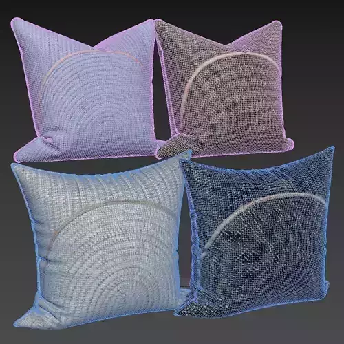 Decorative pillows set 646 3D model 3