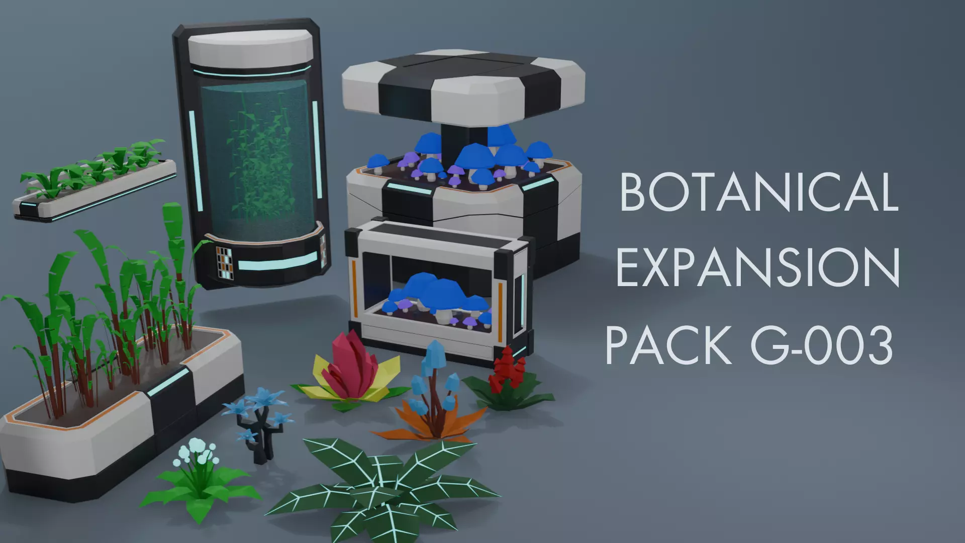 Low Poly Sci-Fi Botanical Expansion Pack G-003 Low-poly 3D model