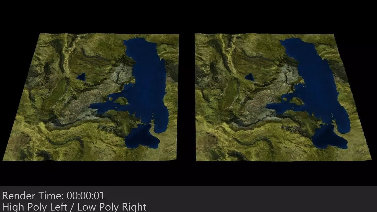 Terrain 3 Mountains and Lake Low-poly 3D model_0