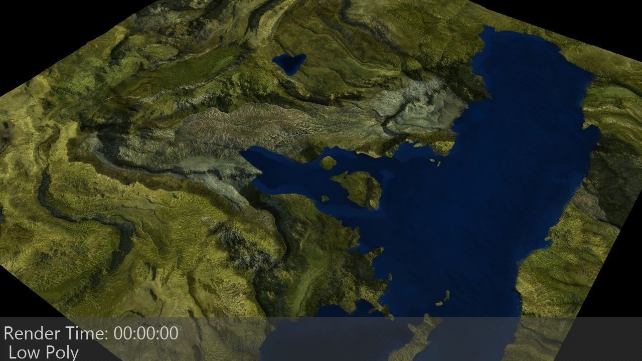 Terrain 3 Mountains and Lake Low-poly 3D model_2
