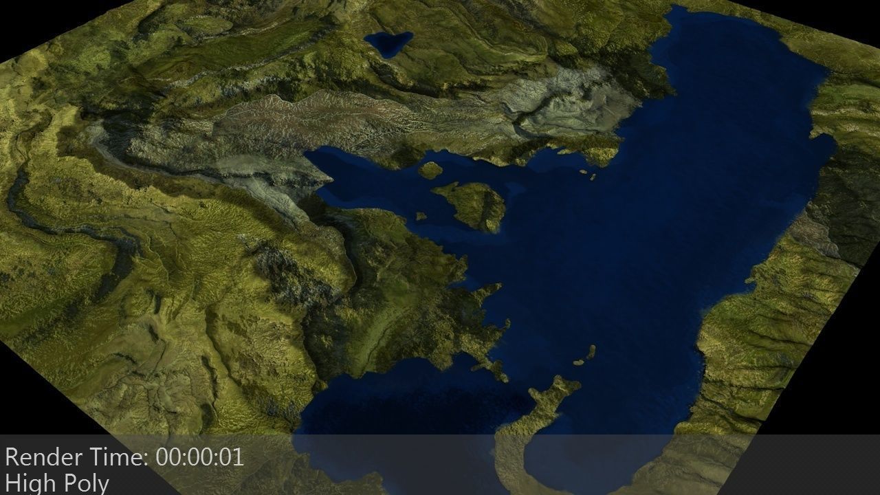 Terrain 3 Mountains and Lake Low-poly 3D model_4