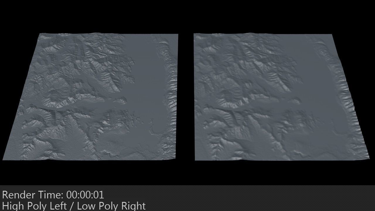 Terrain 3 Mountains and Lake Low-poly 3D model_1