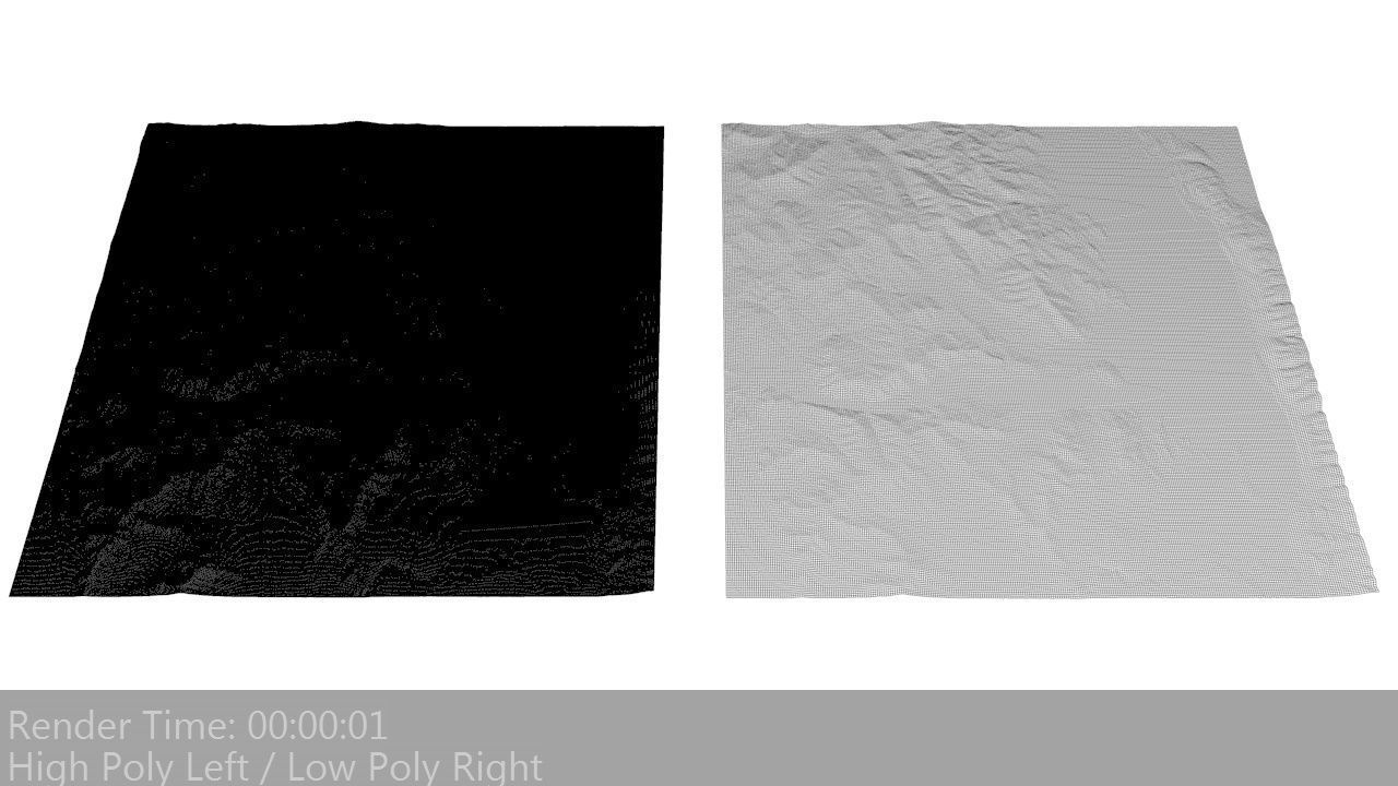 Terrain 3 Mountains and Lake Low-poly 3D model_5