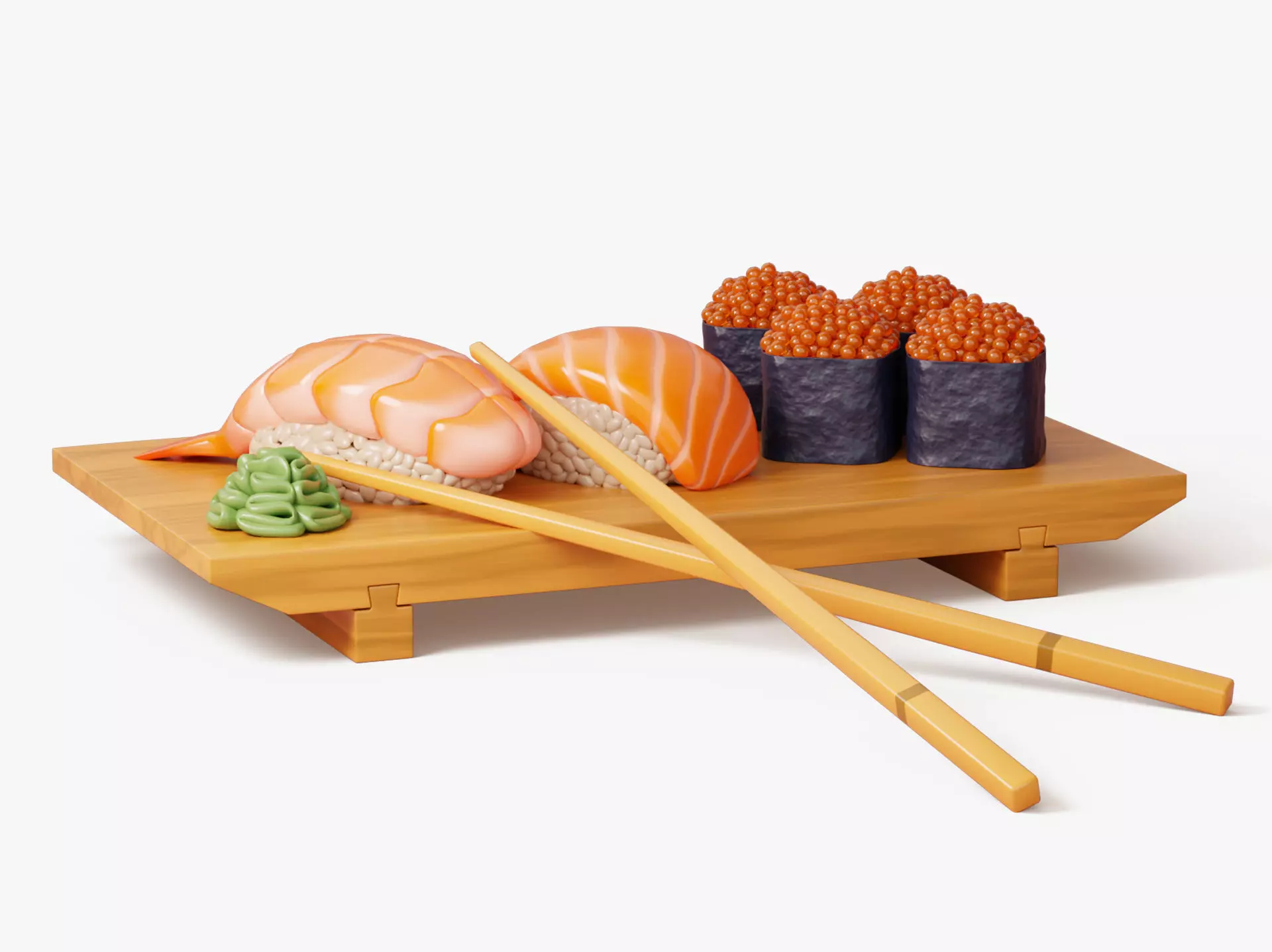 Gunkan Nigiri Sushi Set 3D model