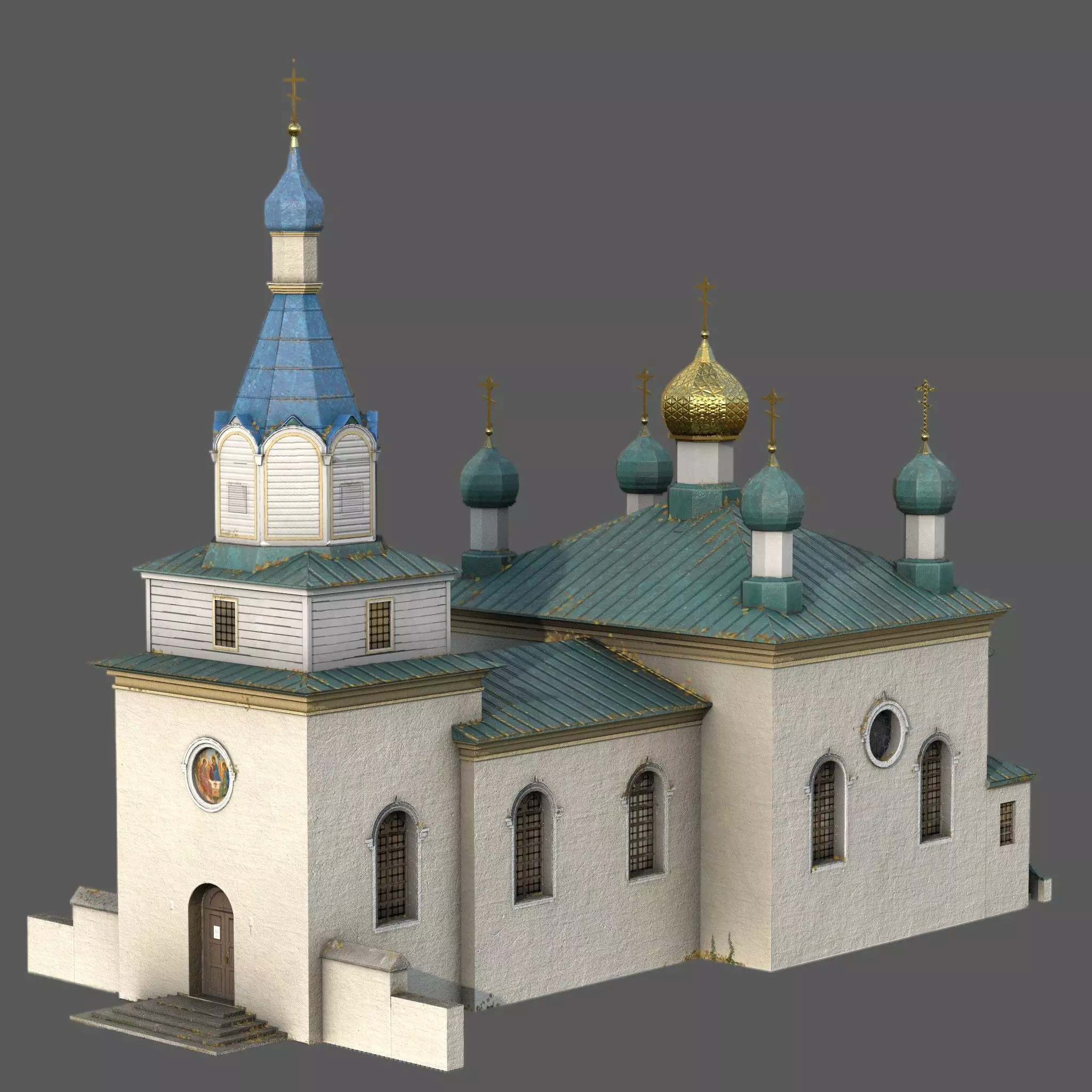 Historic Orthodox Church - XVI Century Mir Town Low-poly 3D model