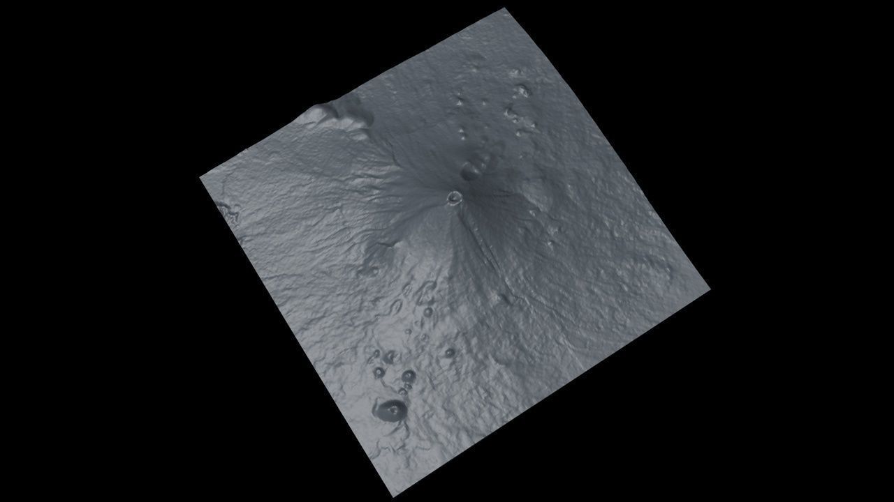 Volcano Untextured 3D model_3