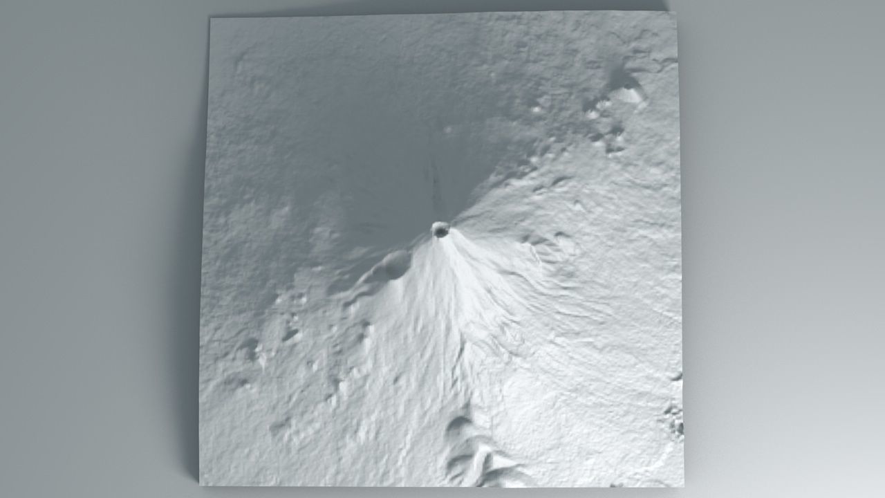 Volcano Untextured 3D model_1