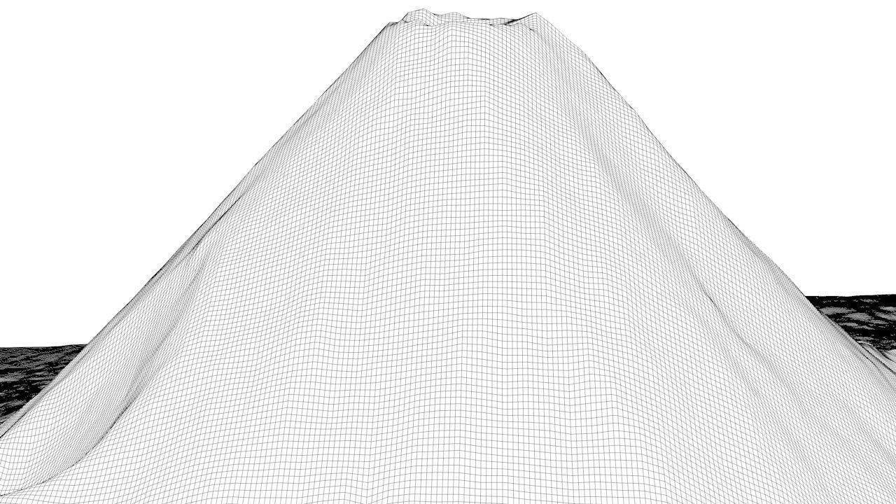 Volcano Untextured 3D model_6