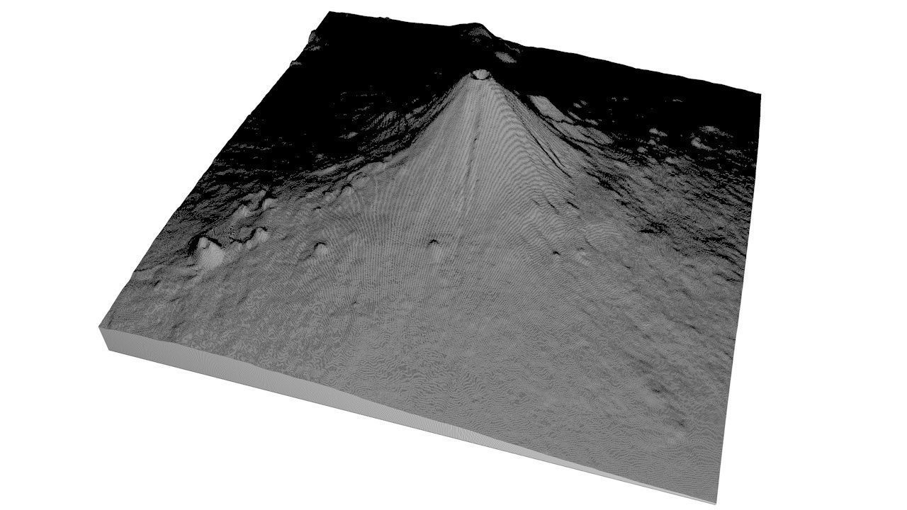 Volcano Untextured 3D model_4